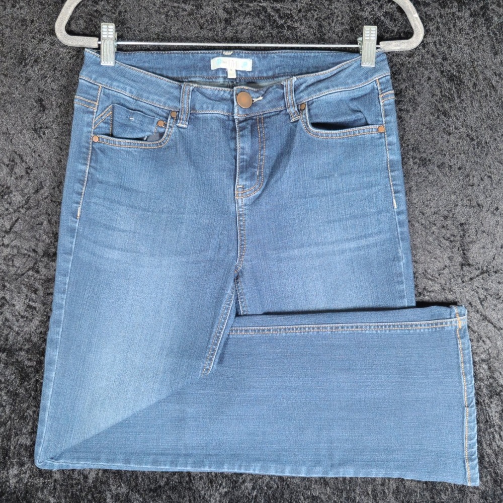 Love Fire Womens Blue Medium Wash Mid Rise Stretch Bootcut Jeans Size 9
